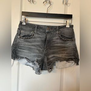 American Eagle distressed studded shorts